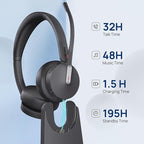 Yealink WH64 Hybrid DECT& Bluetooth Wireless Headset, 492ft Range Dual Teams UC - Image 3