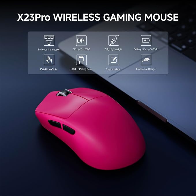EWEADN X23Pro Wireless Gaming Mouse, 2.4G/BT5.0/USB-C Esports Gaming Mouse - Image 9