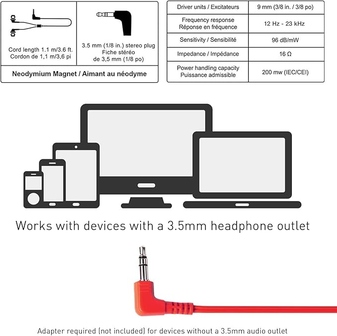 Panasonic ErgoFit Wired Earbuds, 3.5mm Jack In-Ear Headphones Wired - Image 7