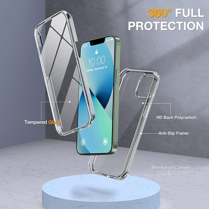 Miracase Compatible with iPhone 13 case 6.1 inch, 2023 Upgrade Full-Body Glass - Image 4