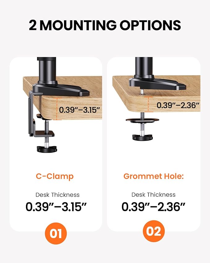 ErGear Triple Monitor Mount, Fully Adjustable Gaming 3 Monitor Desk Mount - Image 8