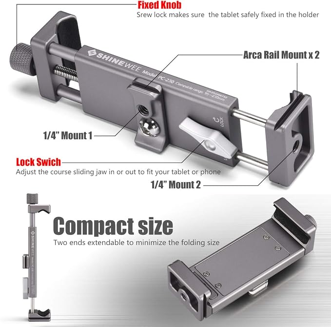 Full Metal Tablet Tripod Holder – Compatible - Image 6