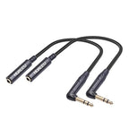 HUAELU 2Pack 1FT Right Angle Audio Cable, Male to Female, 6.35mm TRS Stereo to by HUALEU