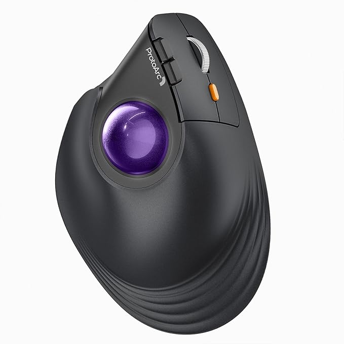 ProtoArc Vertical Wireless Trackball Mouse, EM05 NL Bluetooth Ergonomic by ProtoArc