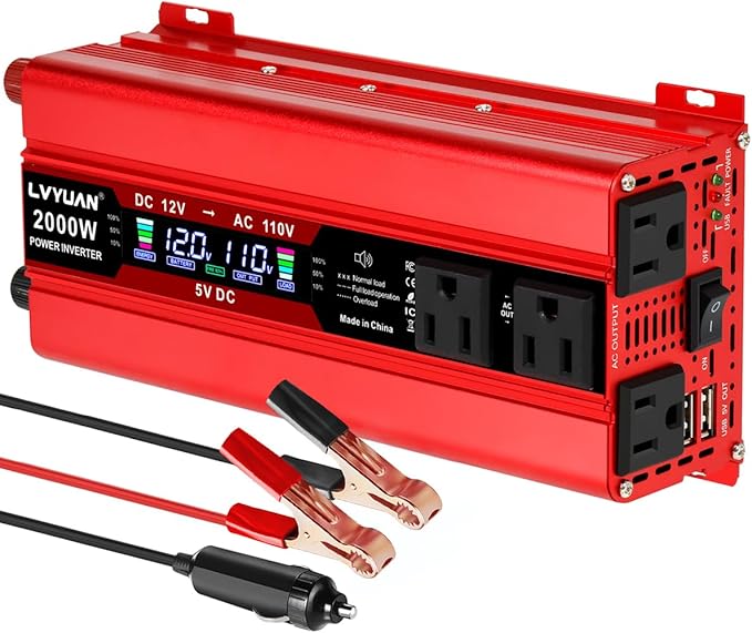 LVYUAN 1000W Car Power Inverter 12V to 110V DC to AC by LVYUAN
