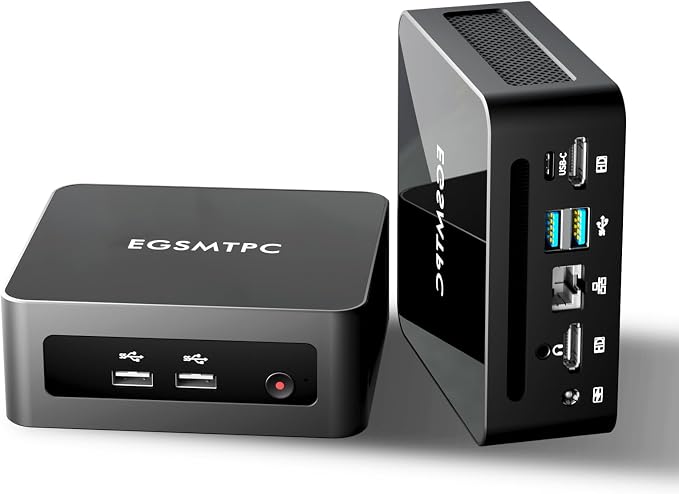 Mini Desktop Computer, Intel Core i5-12450H, 16GB DDR4 RAM, 1TB M.2 SSD by EGSMTPCMiniPC