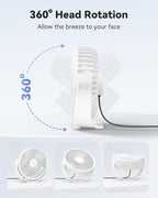 USB Desk Fan, 5 Inch Mini Portable, 3 Speeds Strong Airflow Personal Desktop - Image 3