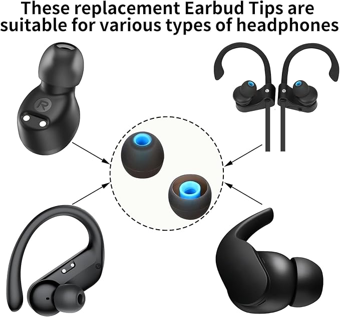 Earbud Tips Ear Bud Tips Soft Anti Slip Washable and Reusable Silicone - Image 3
