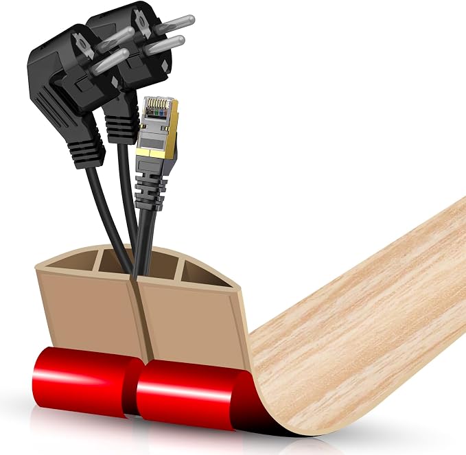 Floor Cord Cover Cavity 0.8"x0.37" Self Adhesive Cord Hider, 3.3FT Low Profile by DBHXXMB-HH