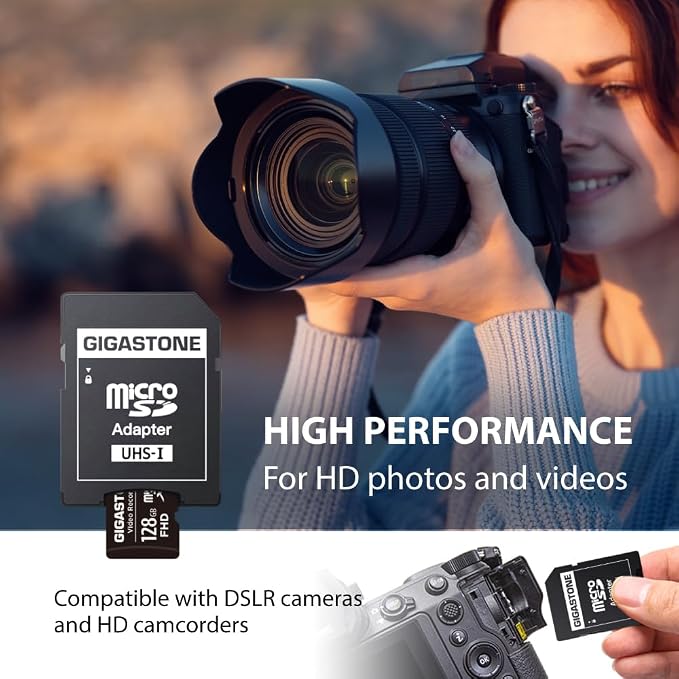 GIGASTONE 128GB Micro SD Card 5-Pack, A1 V30 4K Video Recording, Compatible - Image 3