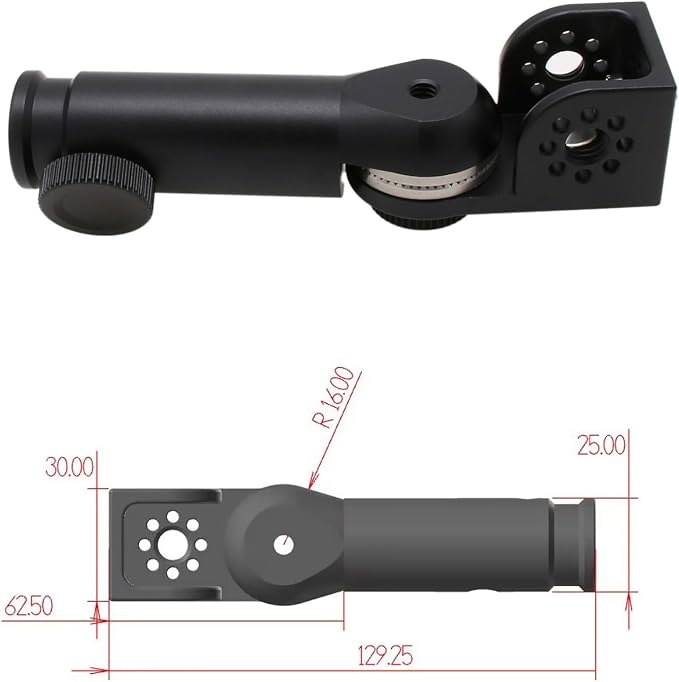 Tripod Mount Adapter and 3/8" 1/4" Bracket Block Cube 180 Swivel Rotation - Image 5