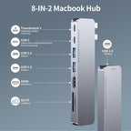 BHHB USB C Hub Adapter for MacBook Pro Air Docking Station 8-in-2 for Mac Book - Image 2