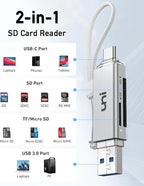 SD Card Reader, uni High-Speed USB C to Micro SD Card Adapter USB 3.0 Dual Slots - Image 5