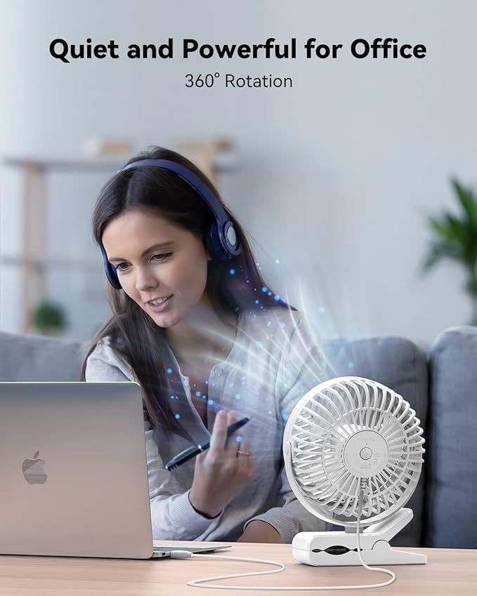 GEHEN Small Clip on Fan, 3-Speed Fan - Image 6