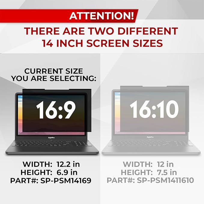 Magnetic Laptop Privacy Screen 14 Inch 16:9 - Image 3