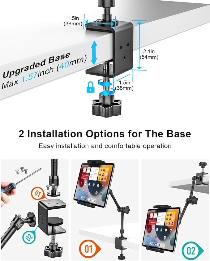 Aluminum Tablet Stand Holder for Desk Mount - Image 4