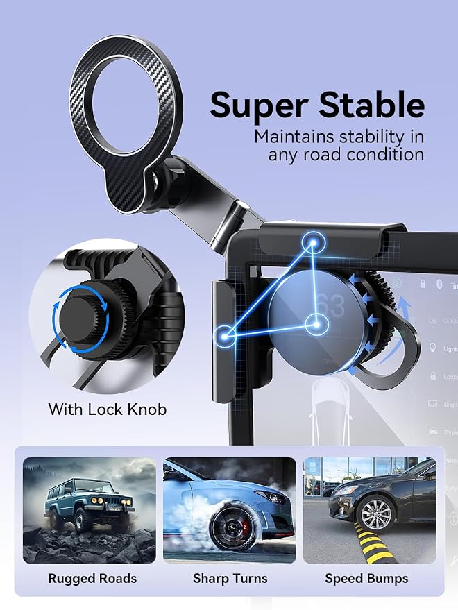 Nycetek Car Phone Mount for Tesla, Strongest Magnetic, 2025 Upgrade Phone - Image 4