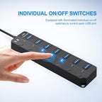 ONFINIO USB Hub 3.0, 7-Port USB Hub Splitter - Image 5