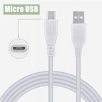 3.3ft White Micro USB Pc Data/Charging Cable Cord Replacement - Image 2