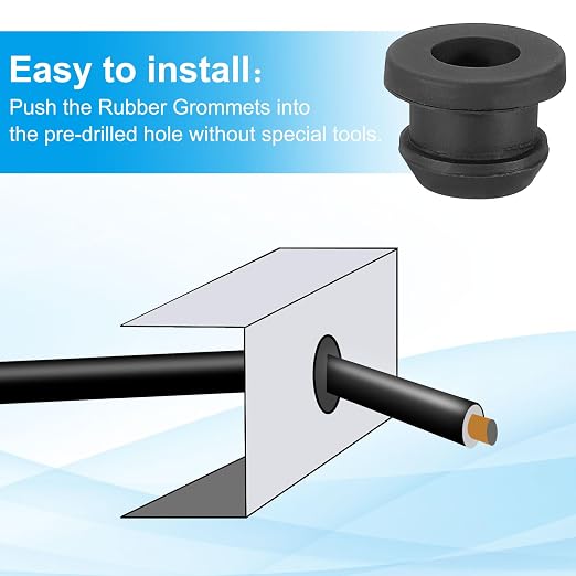 PATIKIL 9mm / 3/8 Inch Drill Hole, 1/4 Inch ID Rubber Grommets - Image 4