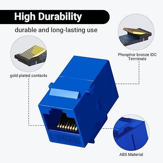 Cat6 RJ45 Keystone Coupler 25-Pack, Ethernet Coupler Female to Female, Ethernet - Image 4