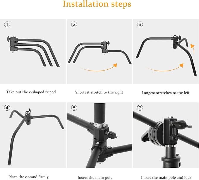 LOMTAP C Stand Light Stand Stainless Metal Photography Kit - Image 7