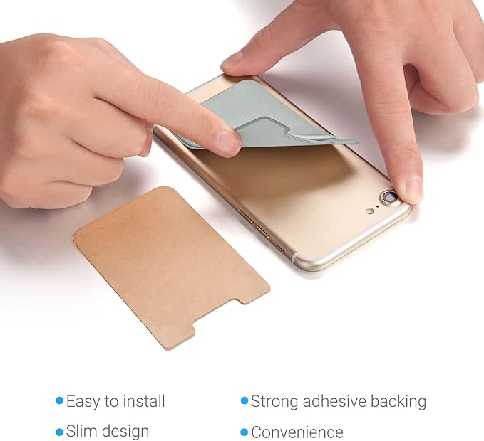 2 Pack Stick On Wallet Sleeve Cell Phone Dual Pocket Card Holder Double Pocket - Image 5