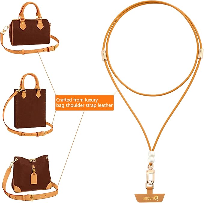 Cell Phone Lanyard Detachable Phone Chain Strap Leather 2-in-1 anti theft phone - Image 3