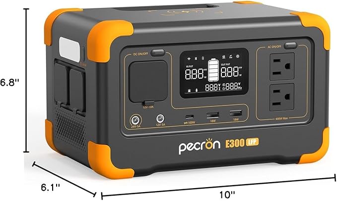 pecron Portable Power Station E300LFP, 288Wh Solar Generator, 2 Up to 600W AC - Image 10