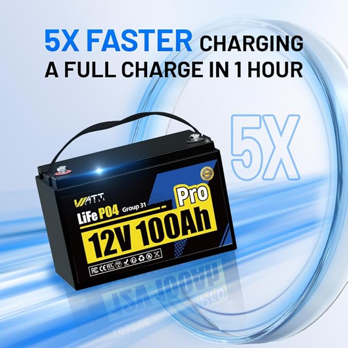 12V 100Ah LiFePO4 Lithium Battery, BCI Group 31, Deep Cycle Up to 15000 Cycles - Image 2