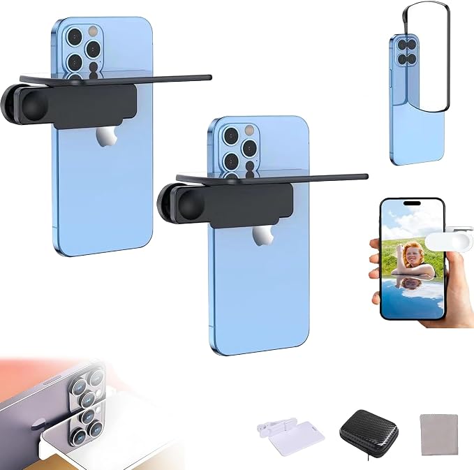 Smartphone Camera Mirror Reflection Clip Kit, Adjustable HD Glass Mirror Effect by Unknown