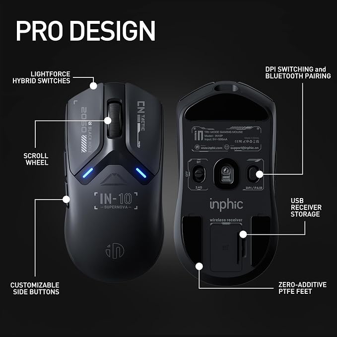 INPHIC IN10P Superlight Wireless Gaming Mouse, 8K Polling Rate, 000 DPI - Image 9