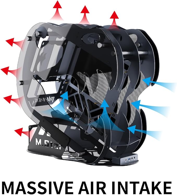 MegaPC Upgraded PC Case Heavy Duty Open-Frame Mid-Tower Micro-ATX/Mini-ITX - Image 4