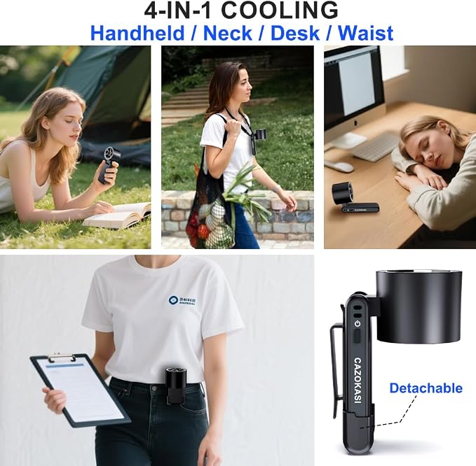 CAZOKASI Rechargeable Strong Wind Handheld Fan - Image 3