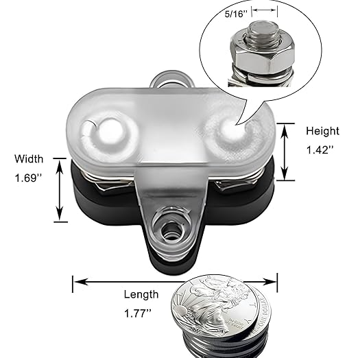 Heart Horse Bus Bar Terminal Block 5/16'' Power Stud Battery Junction Post - Image 4