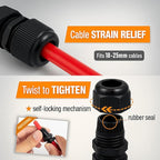 MGI SpeedWare 1" NPT Strain Relief Nylon Cord Grip Cable Glands - Image 5