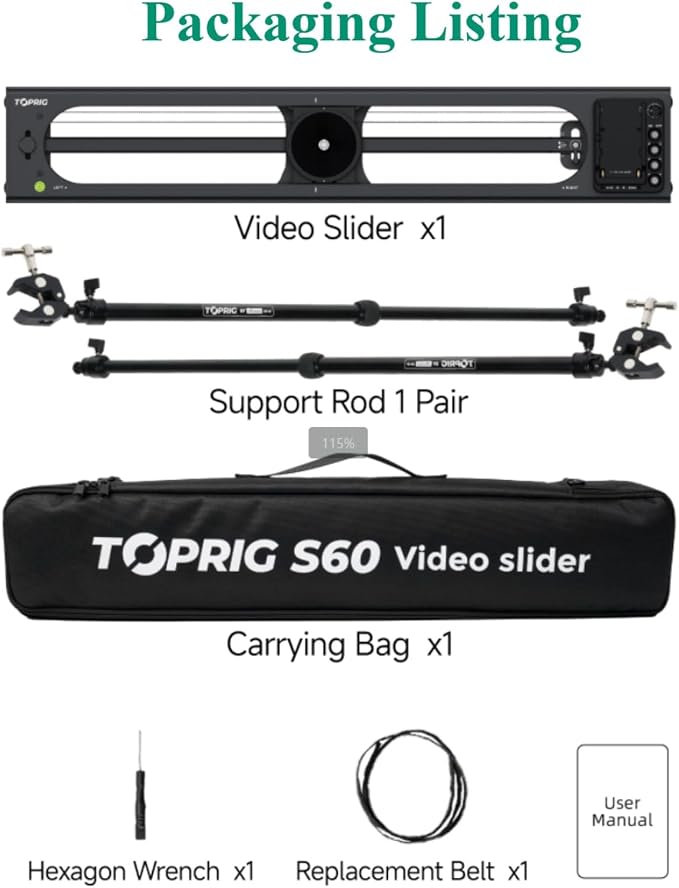 Accsoon Toprig S60 Camera Slider Motorized and Support Arms - Image 9