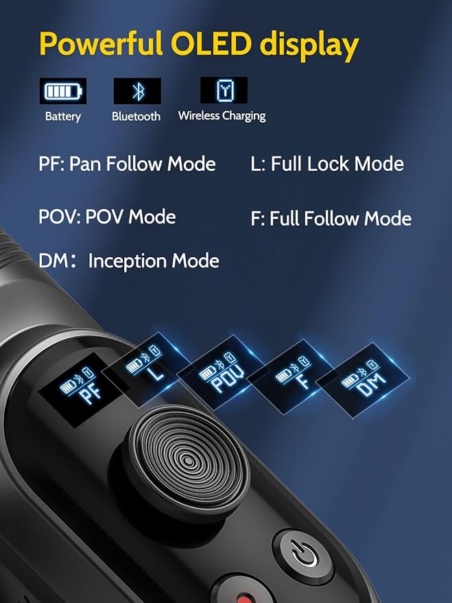 Professional Gimbal Stabilizer for Smartphone, RGB Magnetic Refill Light - Image 3