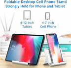 Cell Phone Stand for Desk Foldable Cell Phone Holder Desk Tablet Holder Mobile - Image 2