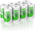 EBL Rechargeable C Batteries 5000mAh Ni-MH C Size Battery by EBL