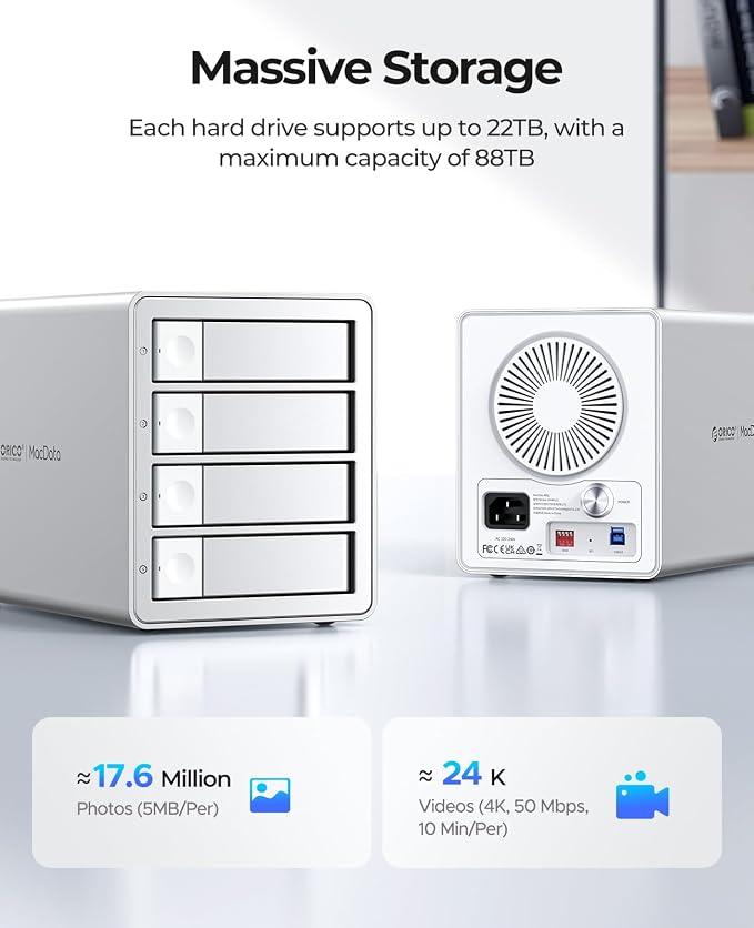 ORICO 4Bay RAID External Hard Drive Enclosure USB3.0 - Image 3