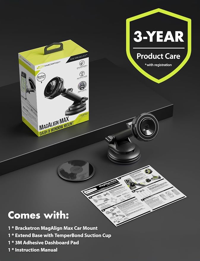 Bracketron MagSafe Car Mount, MagAlign Max Magnetic Phone Holder - Image 9