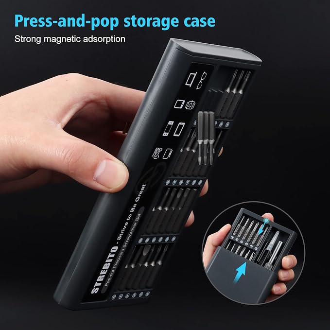 STREBITO Micro Screwdriver Set 50 in 1 Precision Screwdriver Set, S2 Steel - Image 5