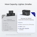 Renogy 12V 300Ah Mini Size LiFePO4 Lithium Battery, 200A BMS - Image 5