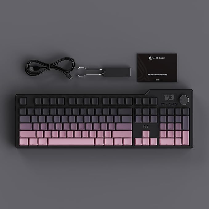 NACODEX Ajazz AK980 Pink Gaming Machanical Keyboard Gift Switch Full Size RGB - Image 8