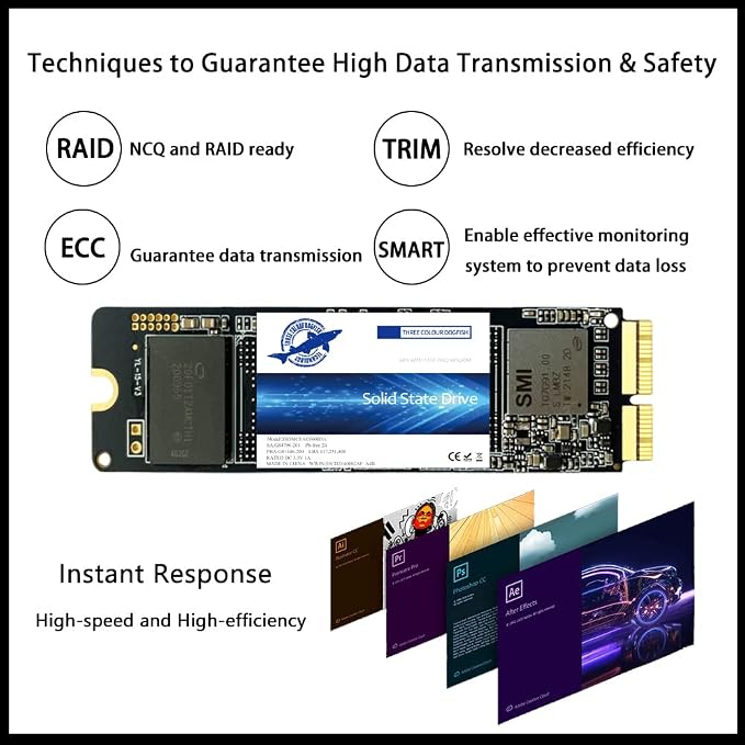 Dogfish NVMe SSD da 256 GB per MacBook PCIe Gen3x4 M.2 2280, SSD interno per - Image 6