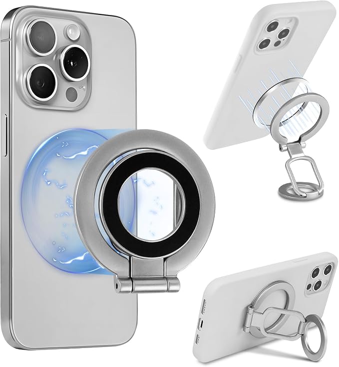 Magnetic Ring Holder Grip, Adjustable Magnet Phone Ring Stand, Strong Double by HOME