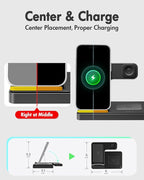 Wireless Charger iPhone Charging Station: 3 in 1 Charger Stand Multiple Devices - Image 7