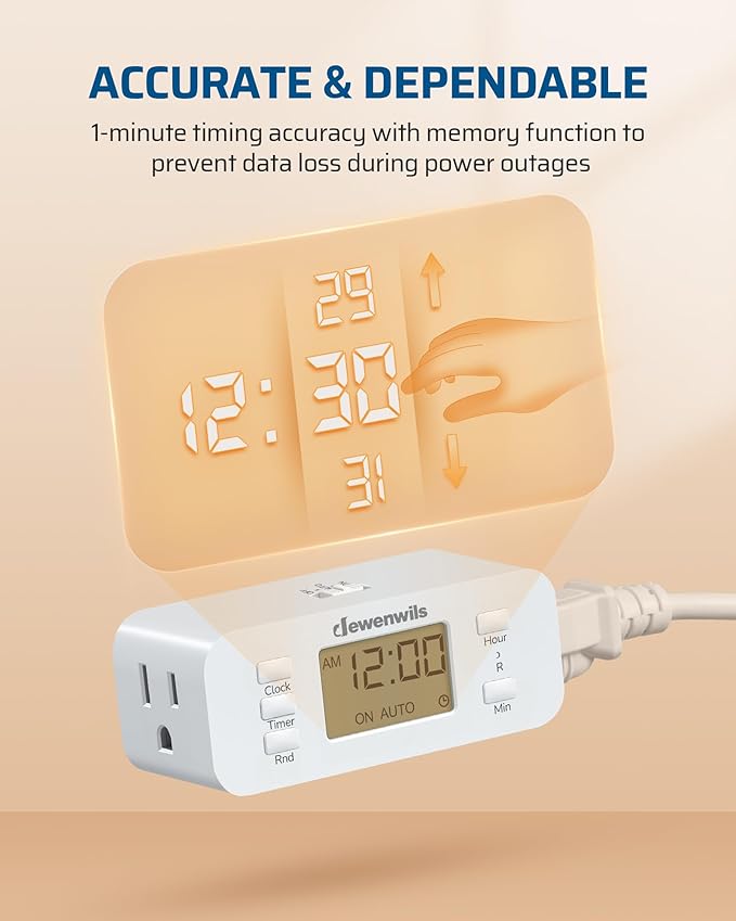 DEWENWILS 24 Hour Programmable Digital Timer Outlet, Timers - Image 6