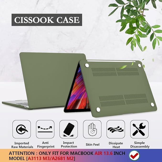 CISSOOK Compatible with MacBook Air 13.6 inch Case M4 A3240 M3 A3113 M2 A2681 - Image 6
